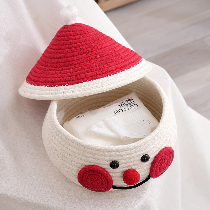 Cheerful Snowman-Themed Storage Basket