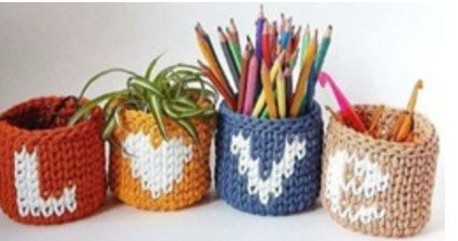 LOVE Crochet Basket Set