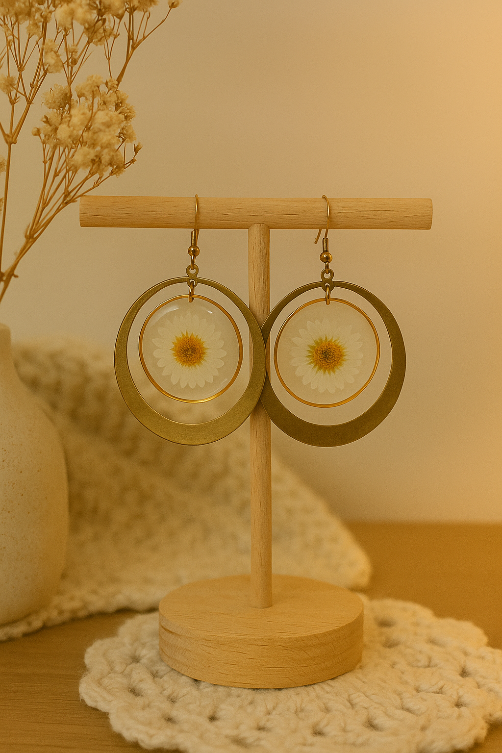 FLO's Golden Daisy Hoop Earrings