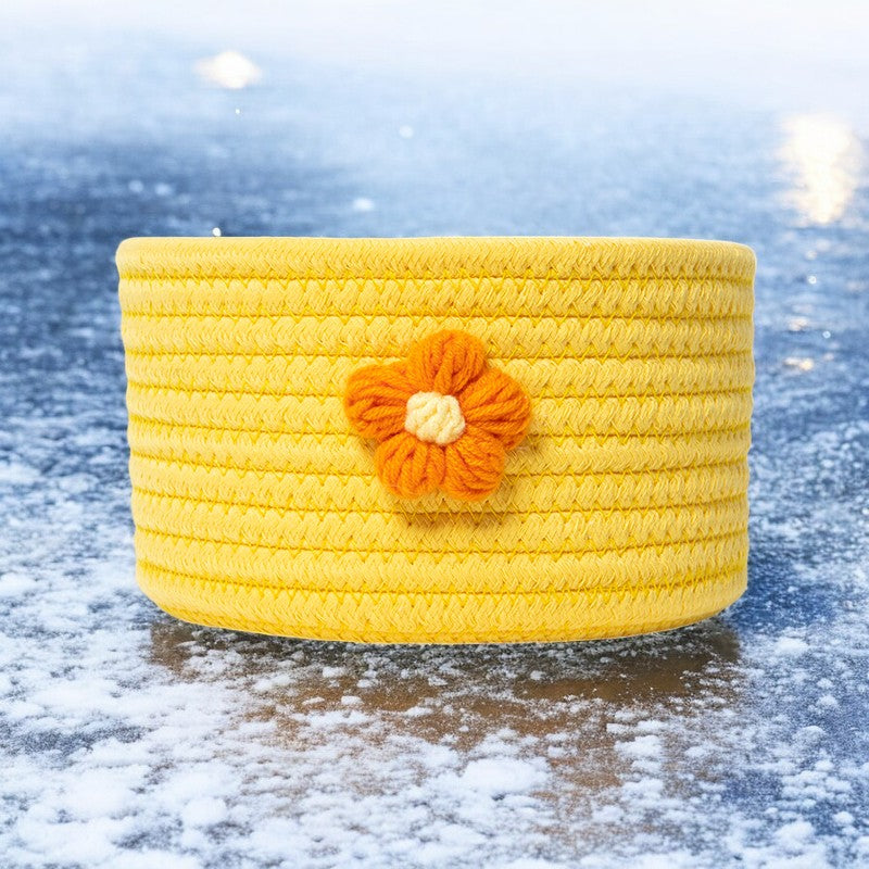 Floral Accent Crochet Baskets