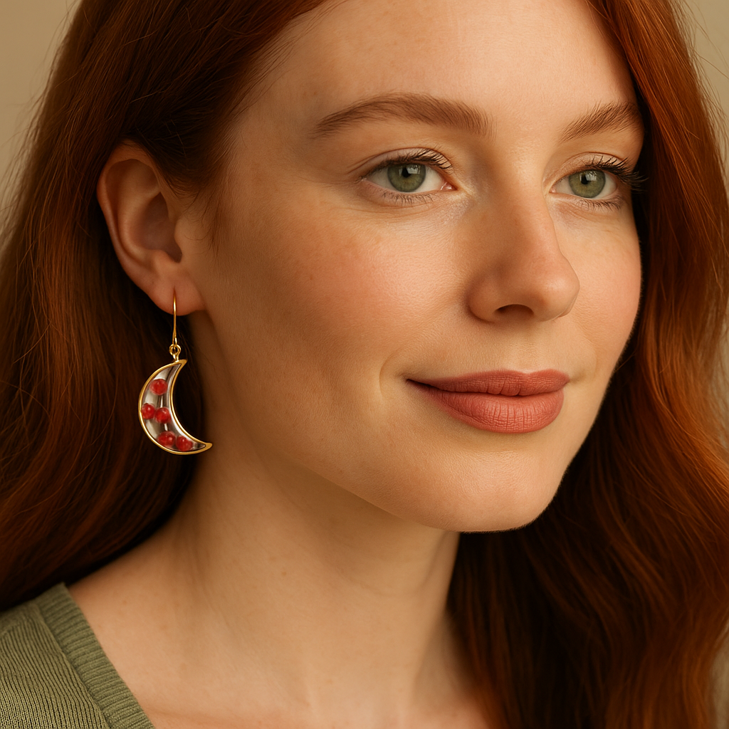 FLO's Crimson Blossom Crescent Hoops