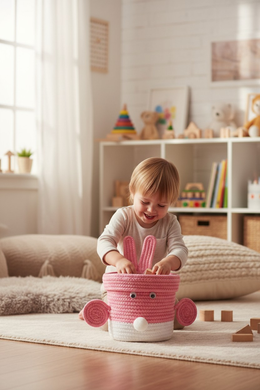 Bunny-Themed Baby Girl Announcement Boxes