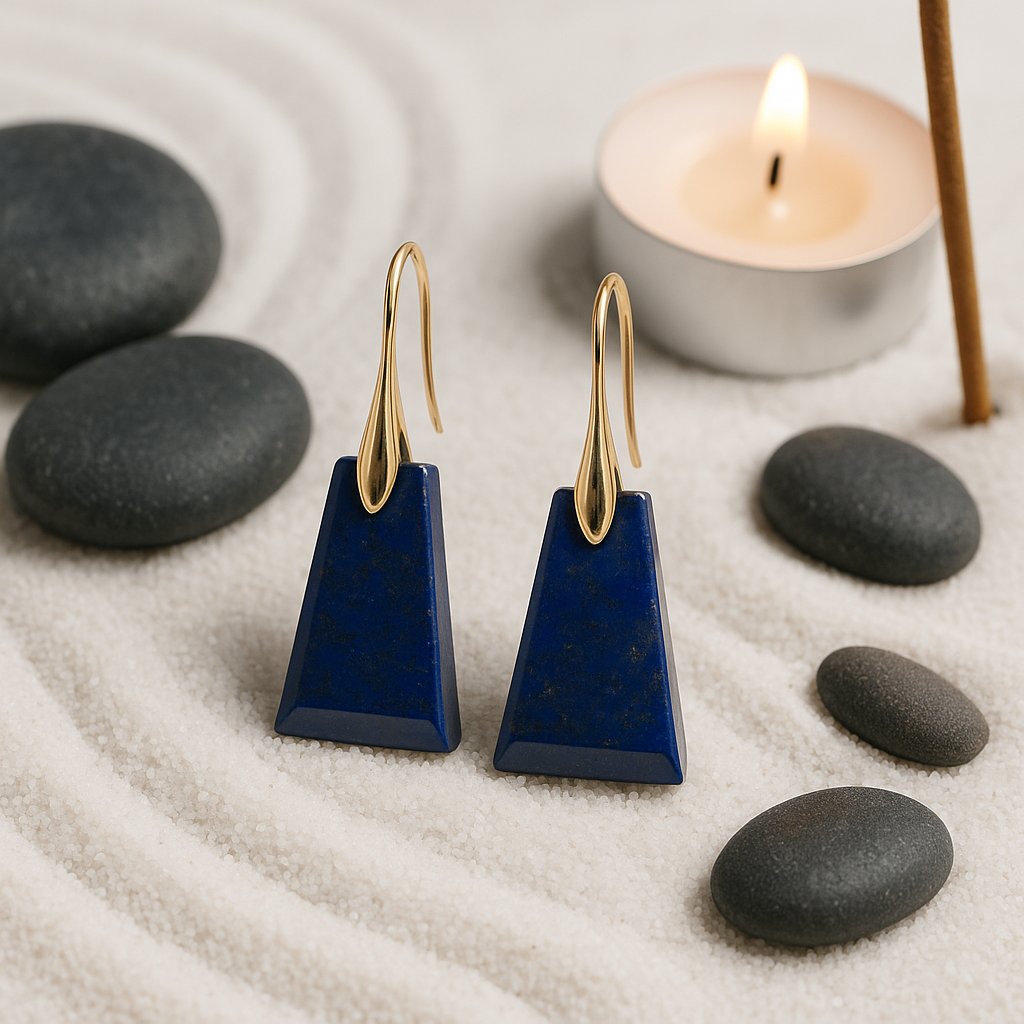 FLO's Lapis Lazuli Tapered Rectangle Stone Earrings