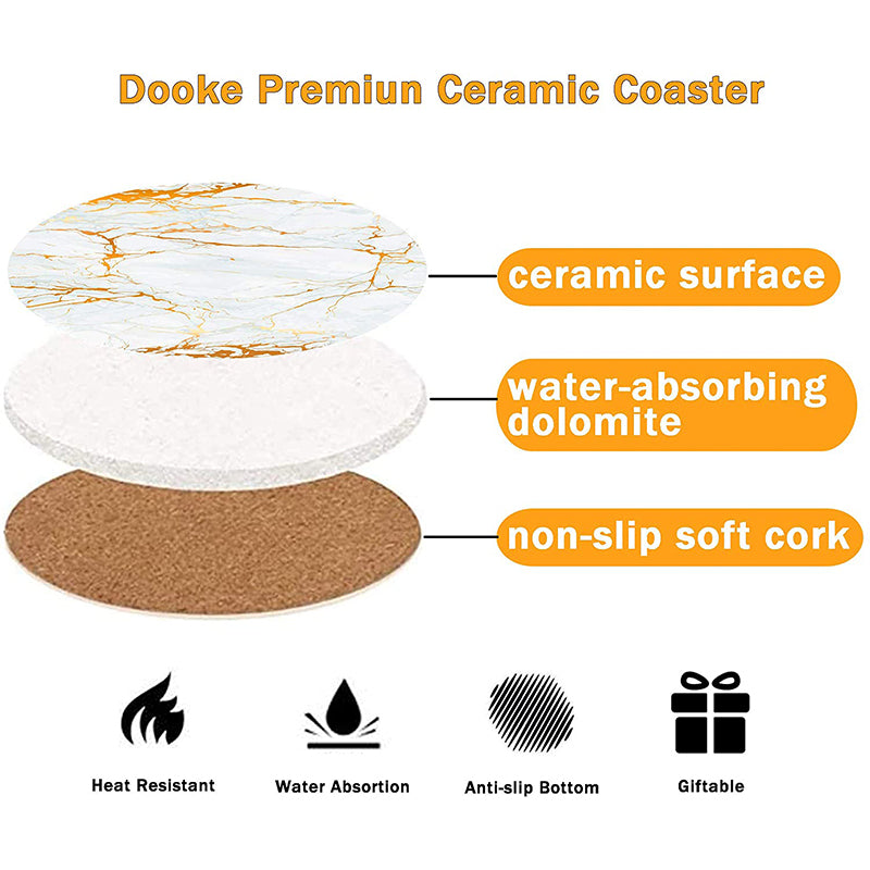 FLO's White Gold Marble Coaster