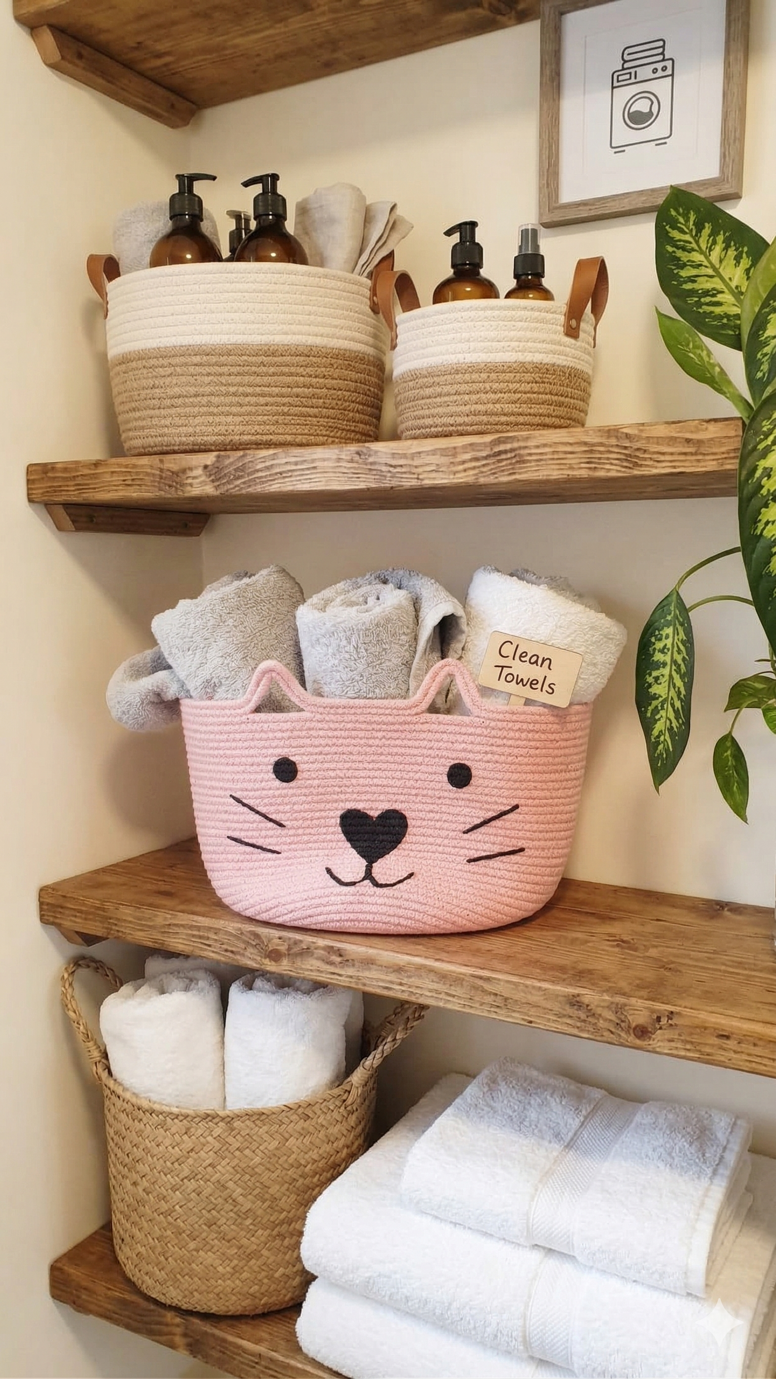 Playful Kitty Crochet Basket Set