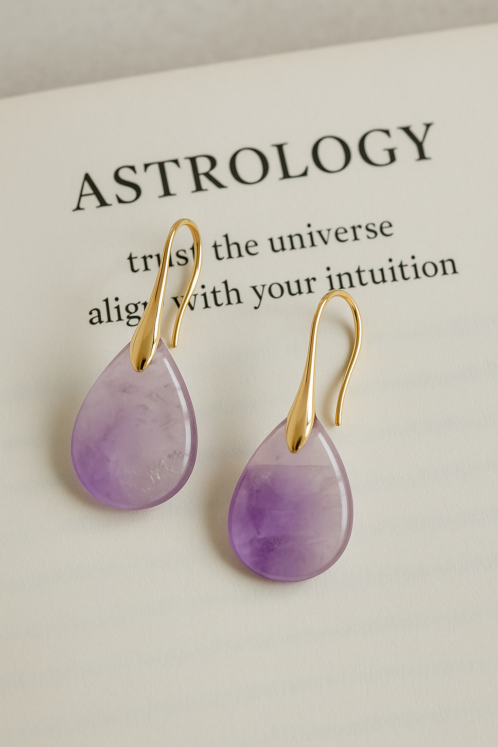 FLO's Amethyst Teardrop Stone Earrings