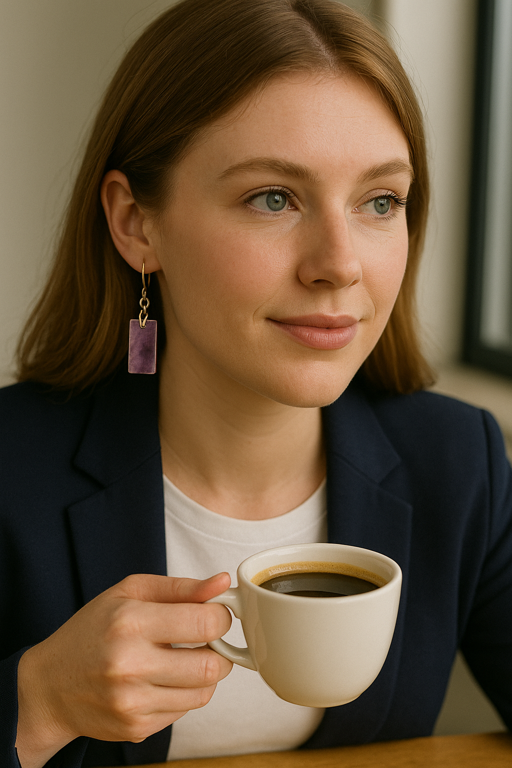 FLO's Amethyst Rectangle Stone Earrings