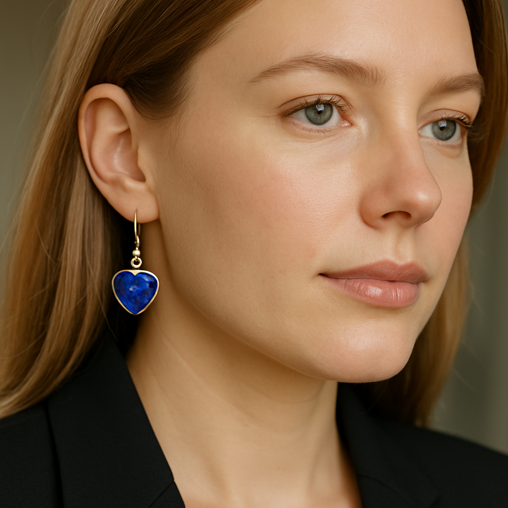 FLO's Lapis Lazuli Heart Stone Earrings