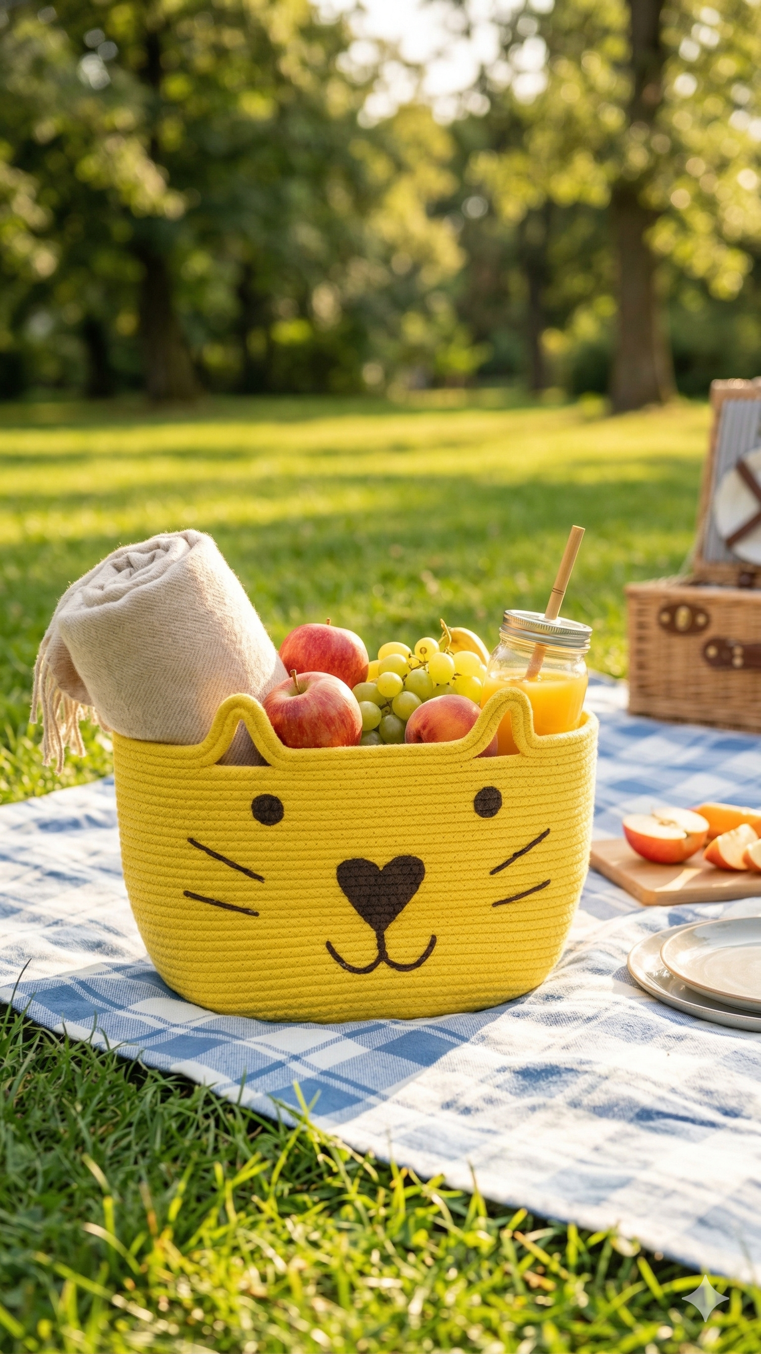 Playful Kitty Crochet Basket Set