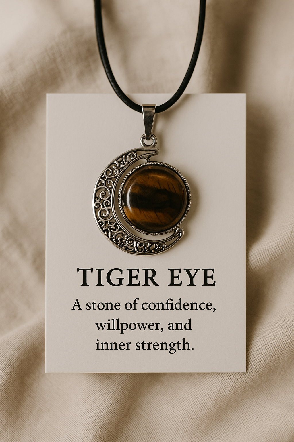 FLO's Tiger Eye Crescent Pendant
