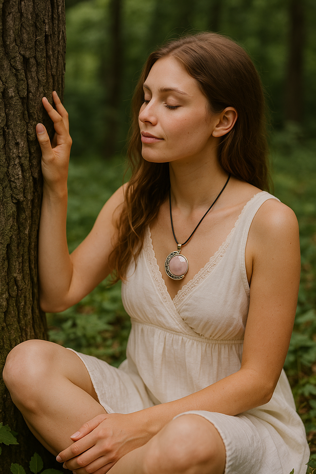 FLO's Rose Quartz Crescent Pendant