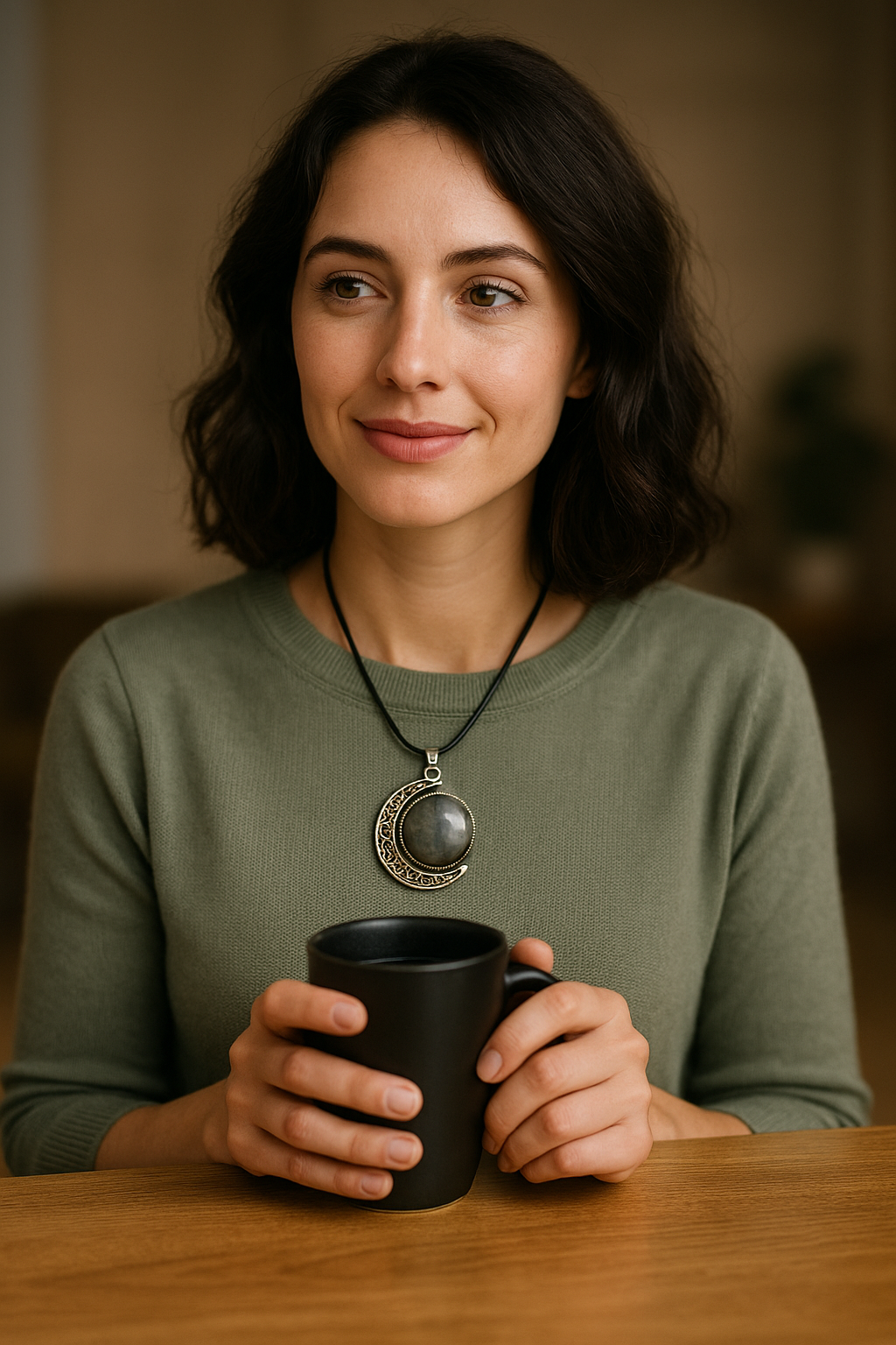 FLO's Enchanted Crescent Labradorite Pendant