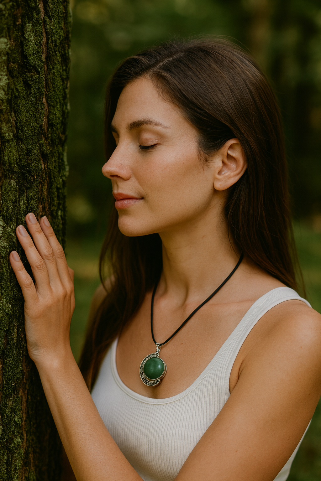 FLO's Green Aventurine Crescent Pendant