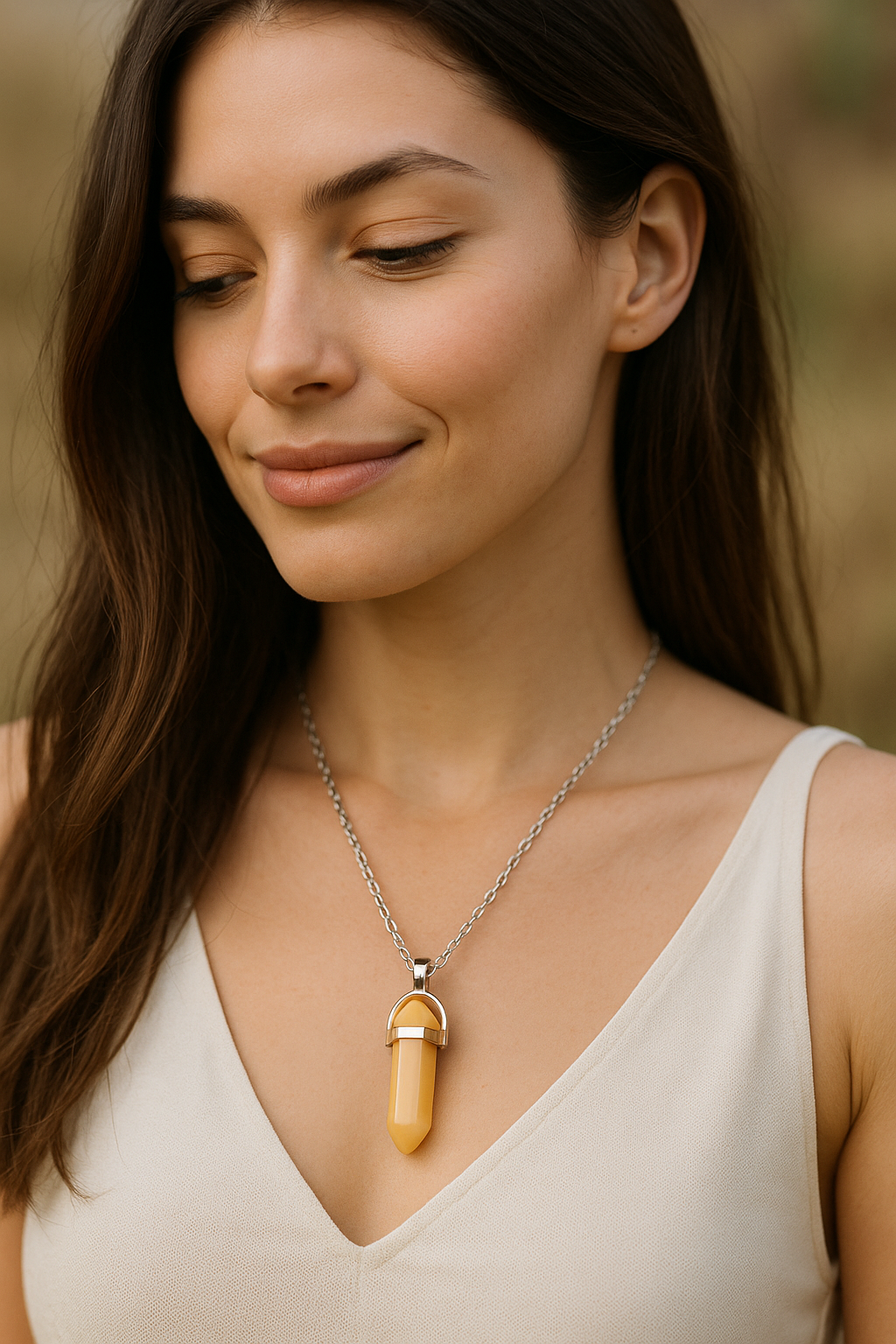 FLO's Citrine HexAura Pendant