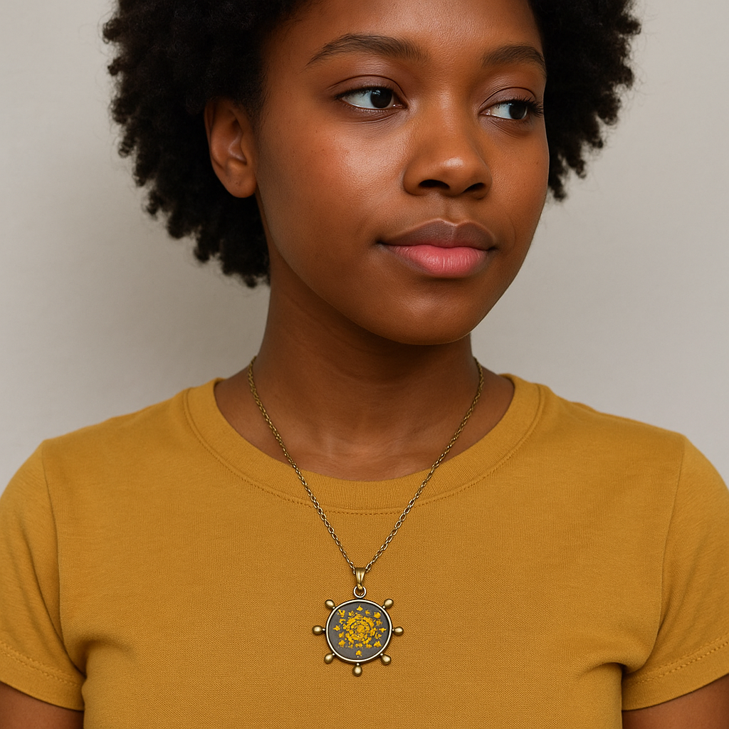 FLO's Saffron Stars Real Dried Flower Necklace
