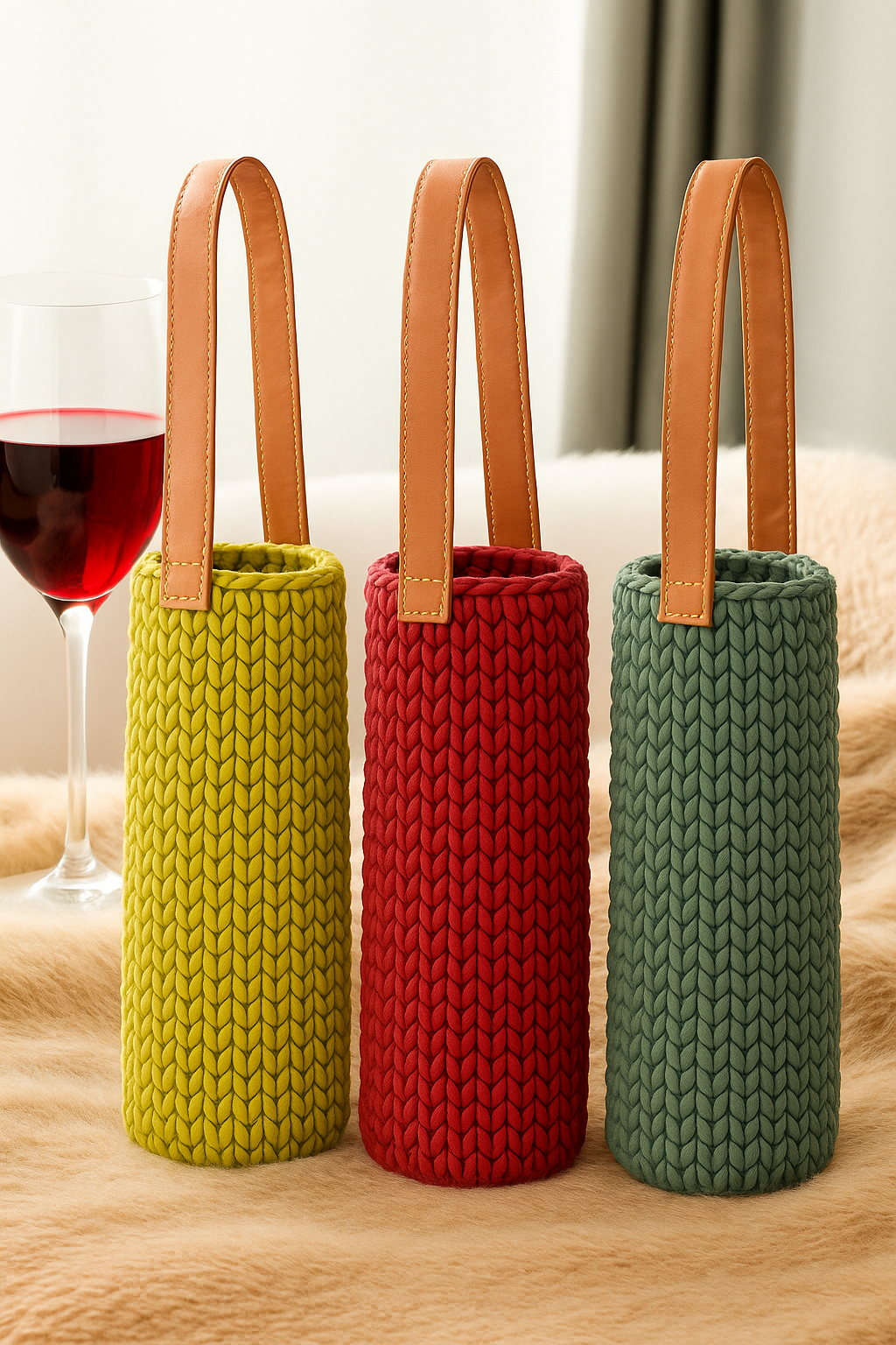 Vibrant Crochet Wine Tote