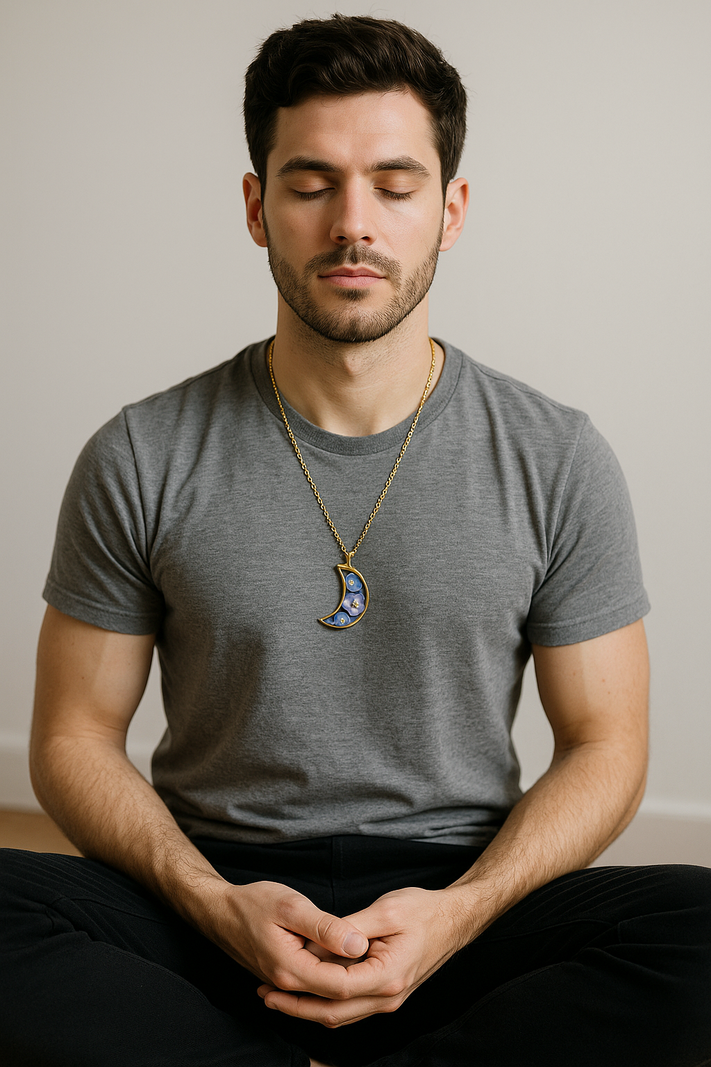 FLO's Celestial Memory Moon Pendant – Forget-Me-Not Edition