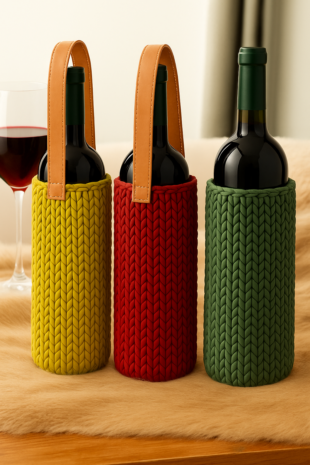 Vibrant Crochet Wine Tote