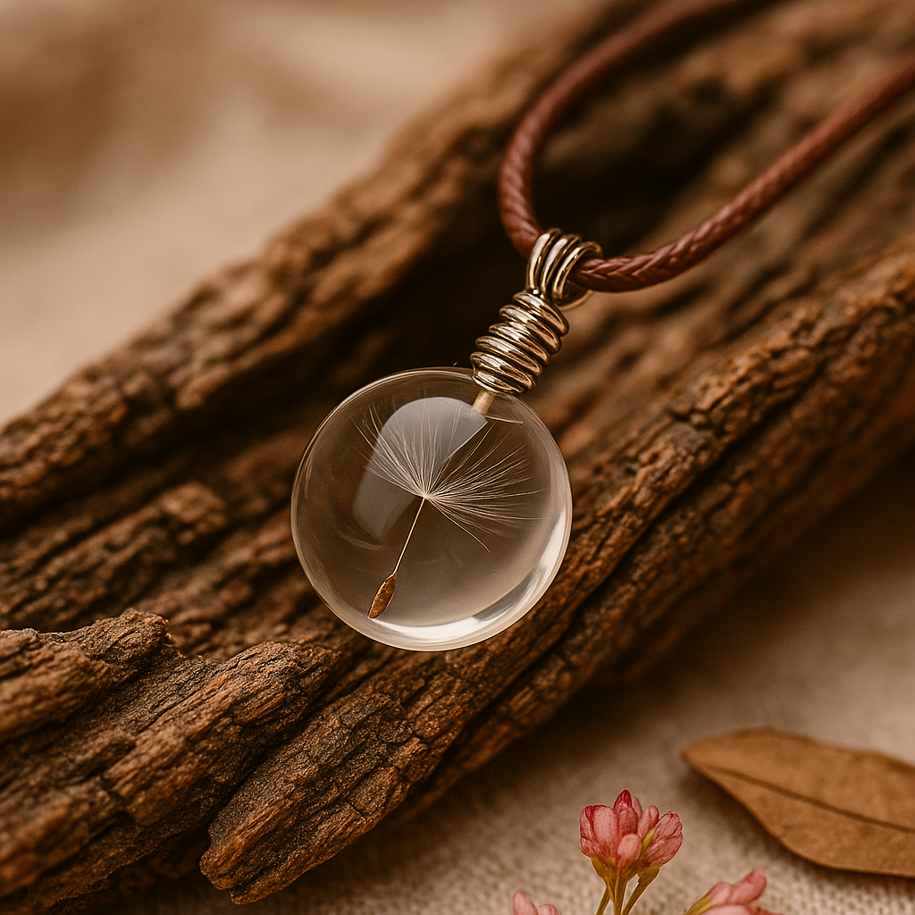 FLO's Twines of Magic Dandelion Real Seeds Necklace