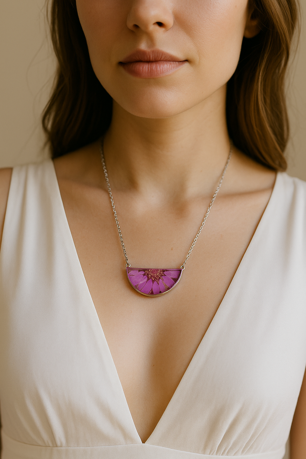 FLO's Blushing Daisy Resin Pendant