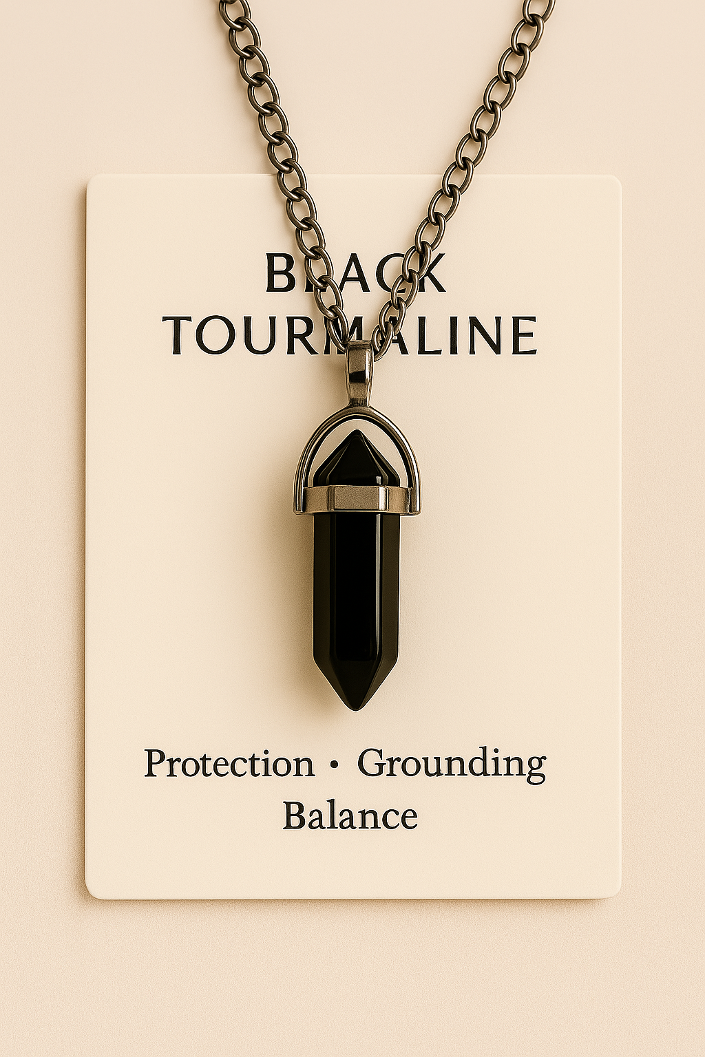 FLO's Black Tourmaline “Guardian Core” Hexa-Point Pendant