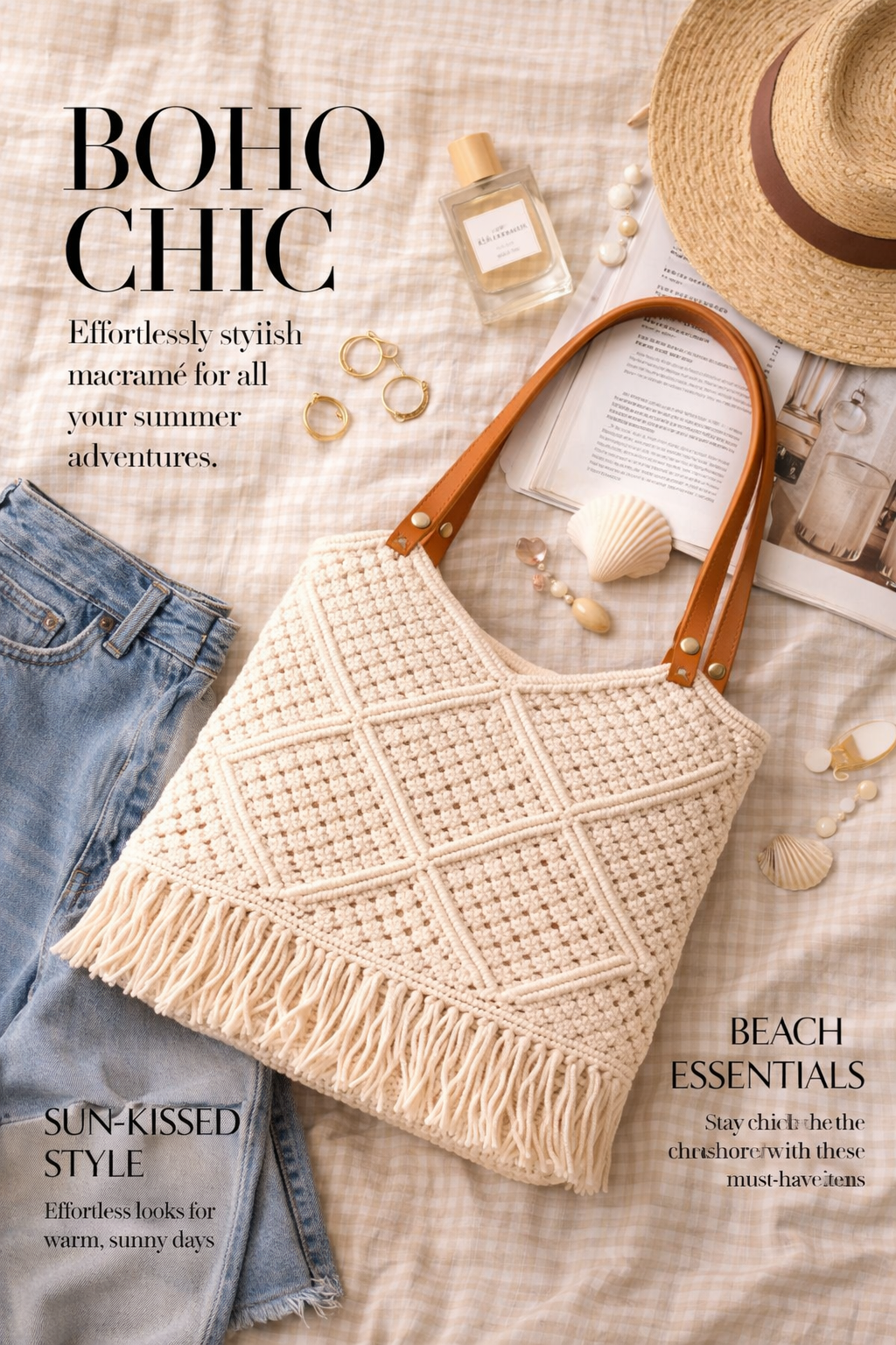 Ivory Cotton Crochet Tote
