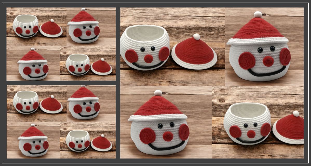 Cheerful Snowman-Themed Storage Basket