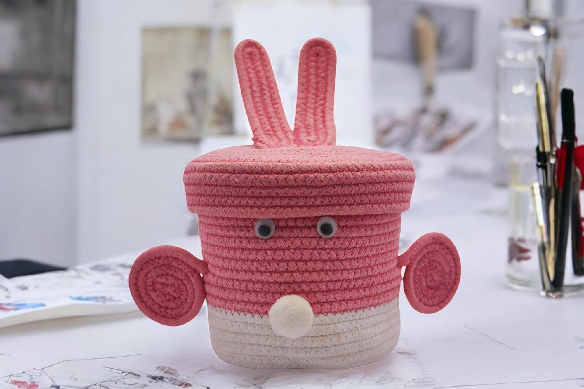 Bunny-Themed Baby Girl Announcement Boxes