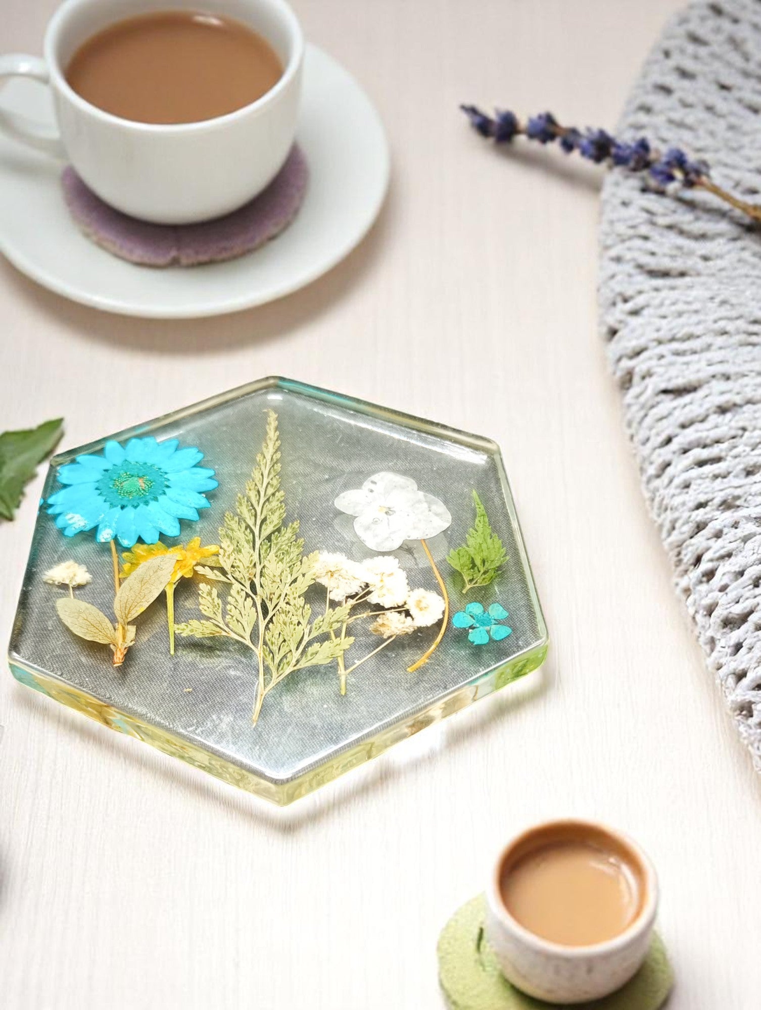 FLO's Floral Fern & Sky Bloom Coaster
