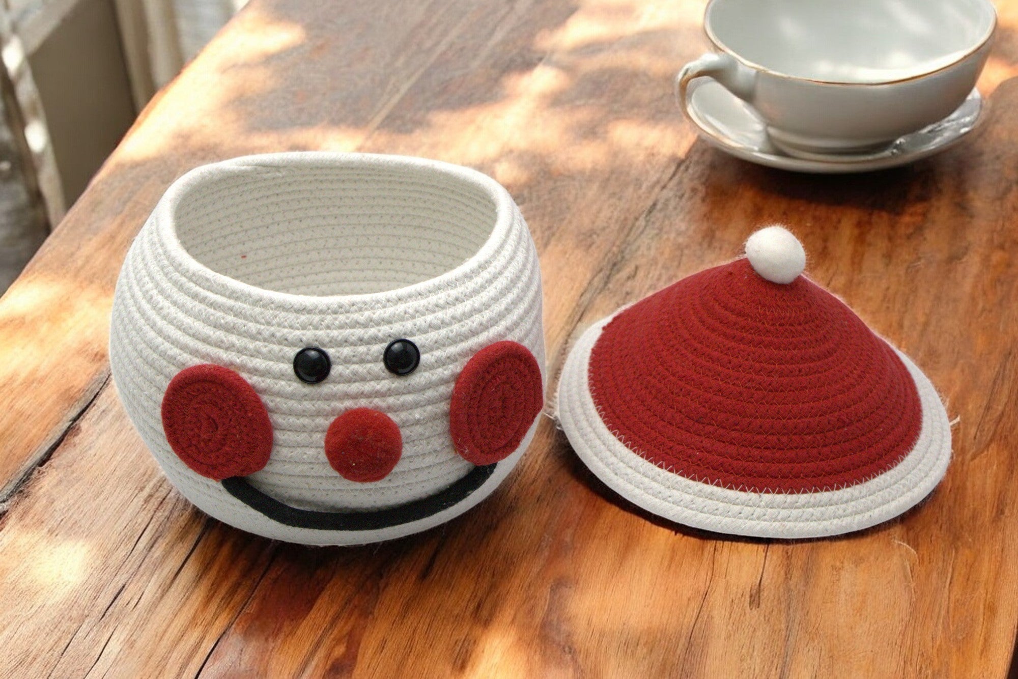 Cheerful Snowman-Themed Storage Basket