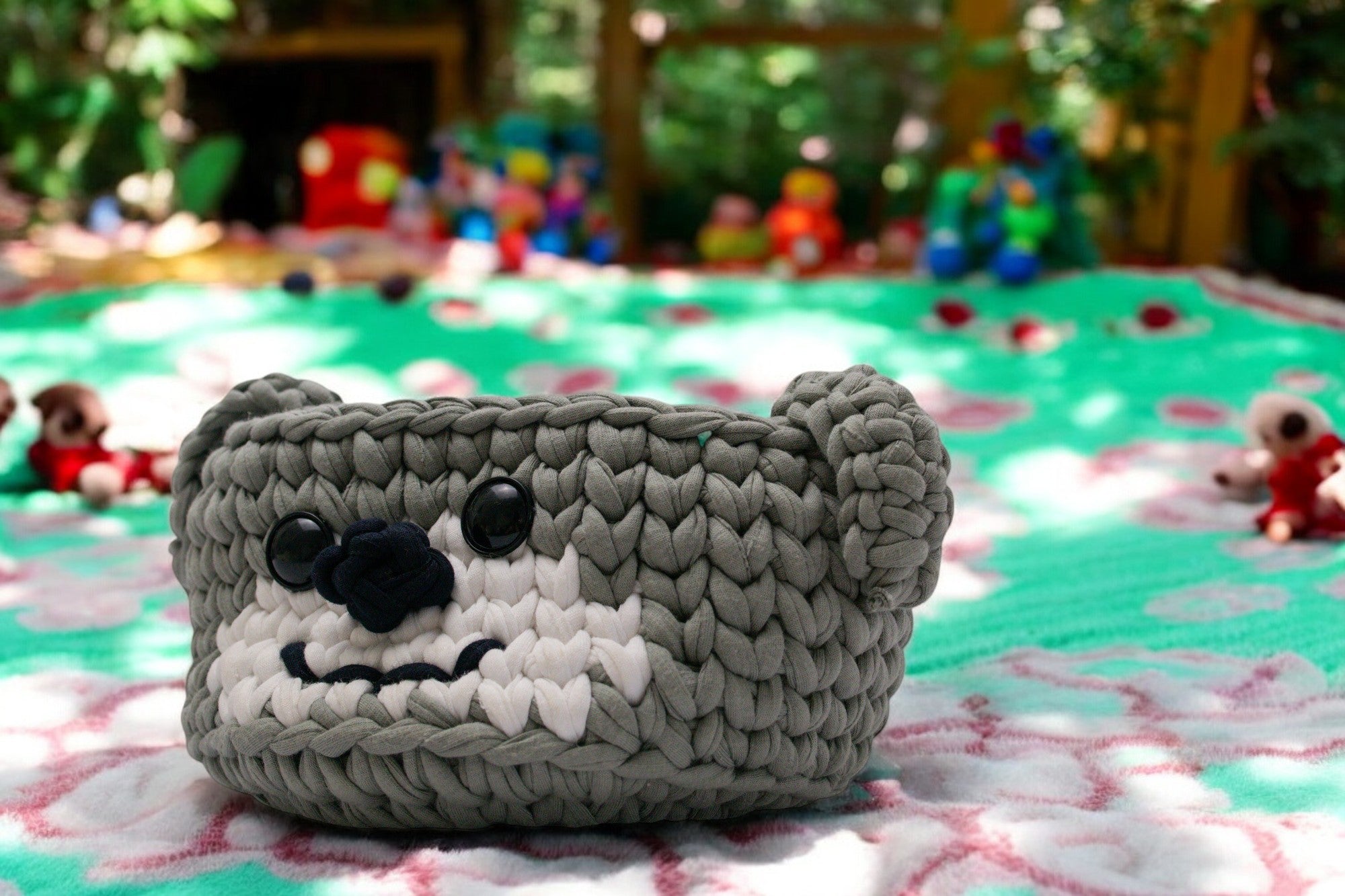 Cozy Bear Crochet Basket Set