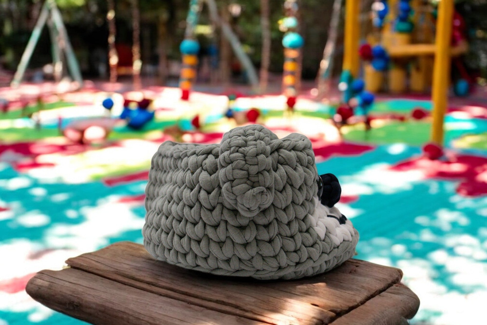 Cozy Bear Crochet Basket Set