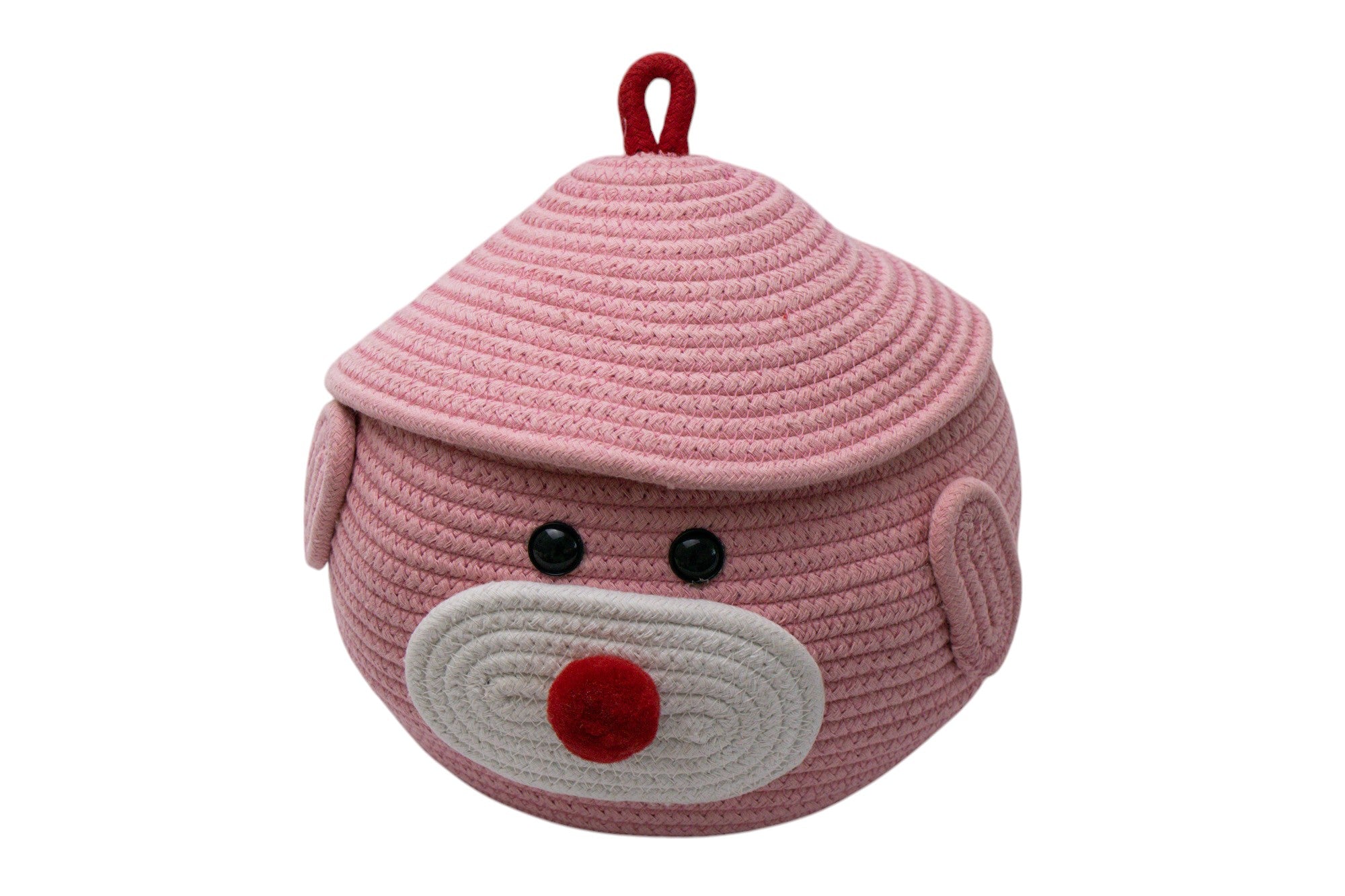 Adorable Pig-Themed Woven Storage Basket