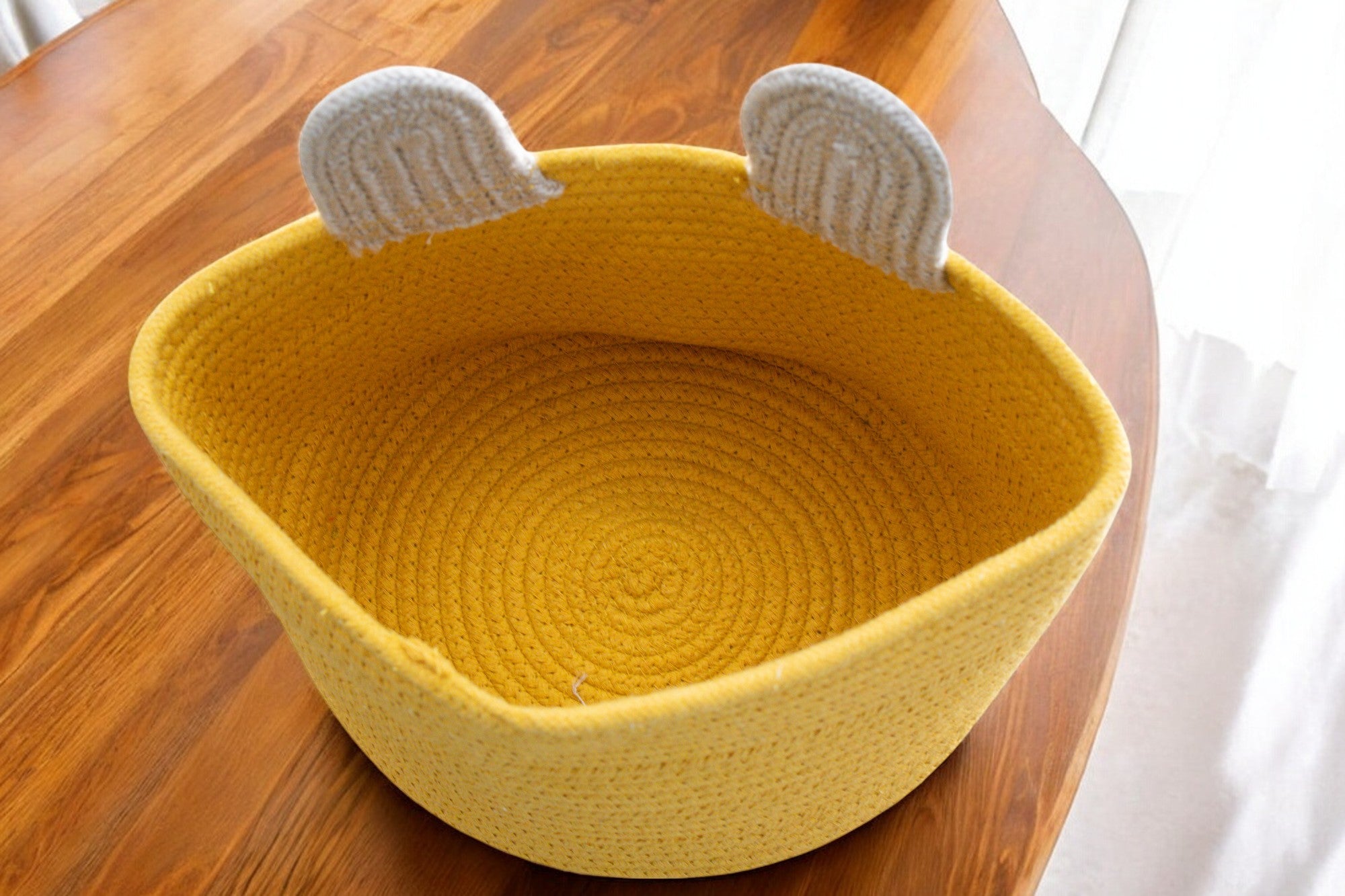 Cute Bear Face Woven Storage Basket