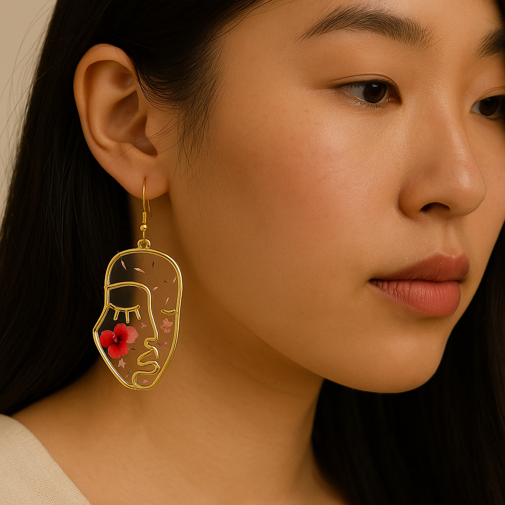 FLO's Floral Muse Face Earrings