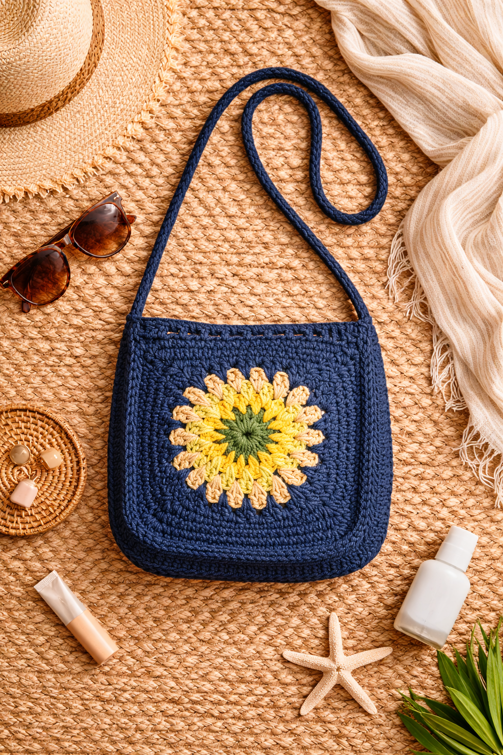 Cotton Sunflower Sling Bag