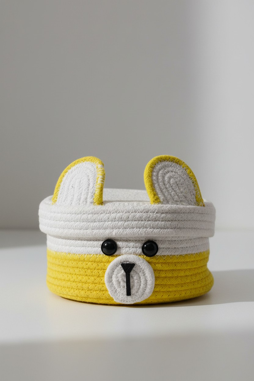 Bunny Face Crochet Storage Basket