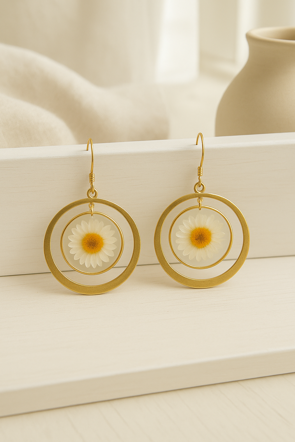 FLO's Golden Daisy Hoop Earrings