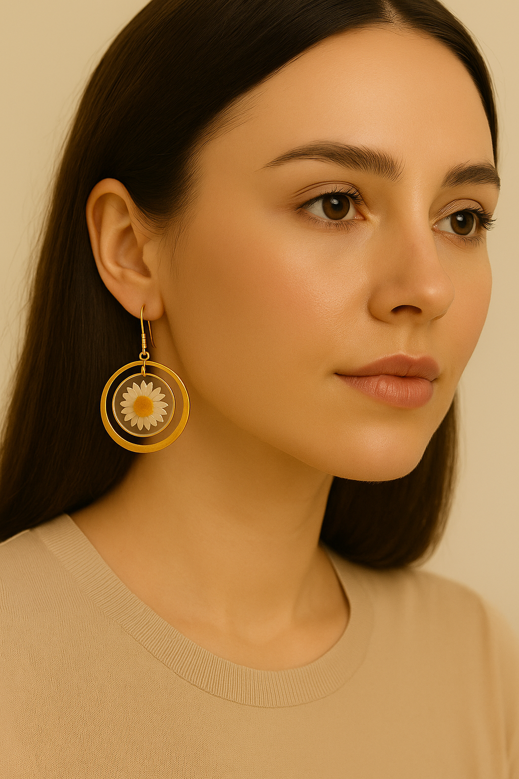 FLO's Golden Daisy Hoop Earrings