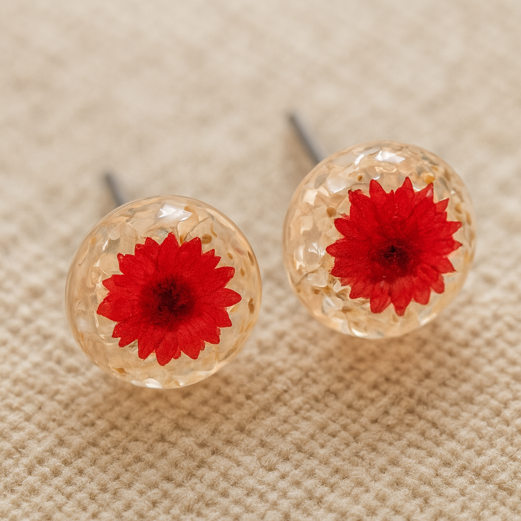 FLO's Scented Carmines Real Dried Flower Earrings