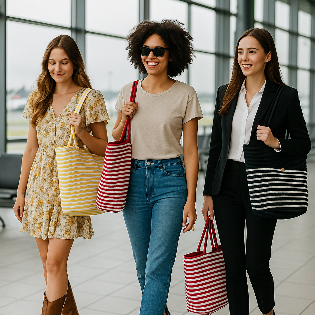 FLO's Marina Stripe Crochet Tote