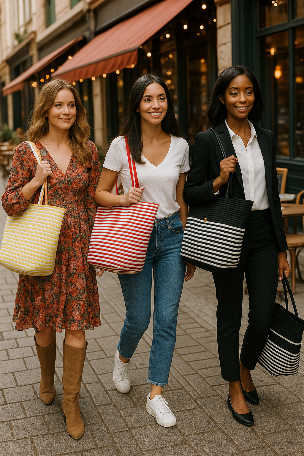 FLO's Marina Stripe Crochet Tote