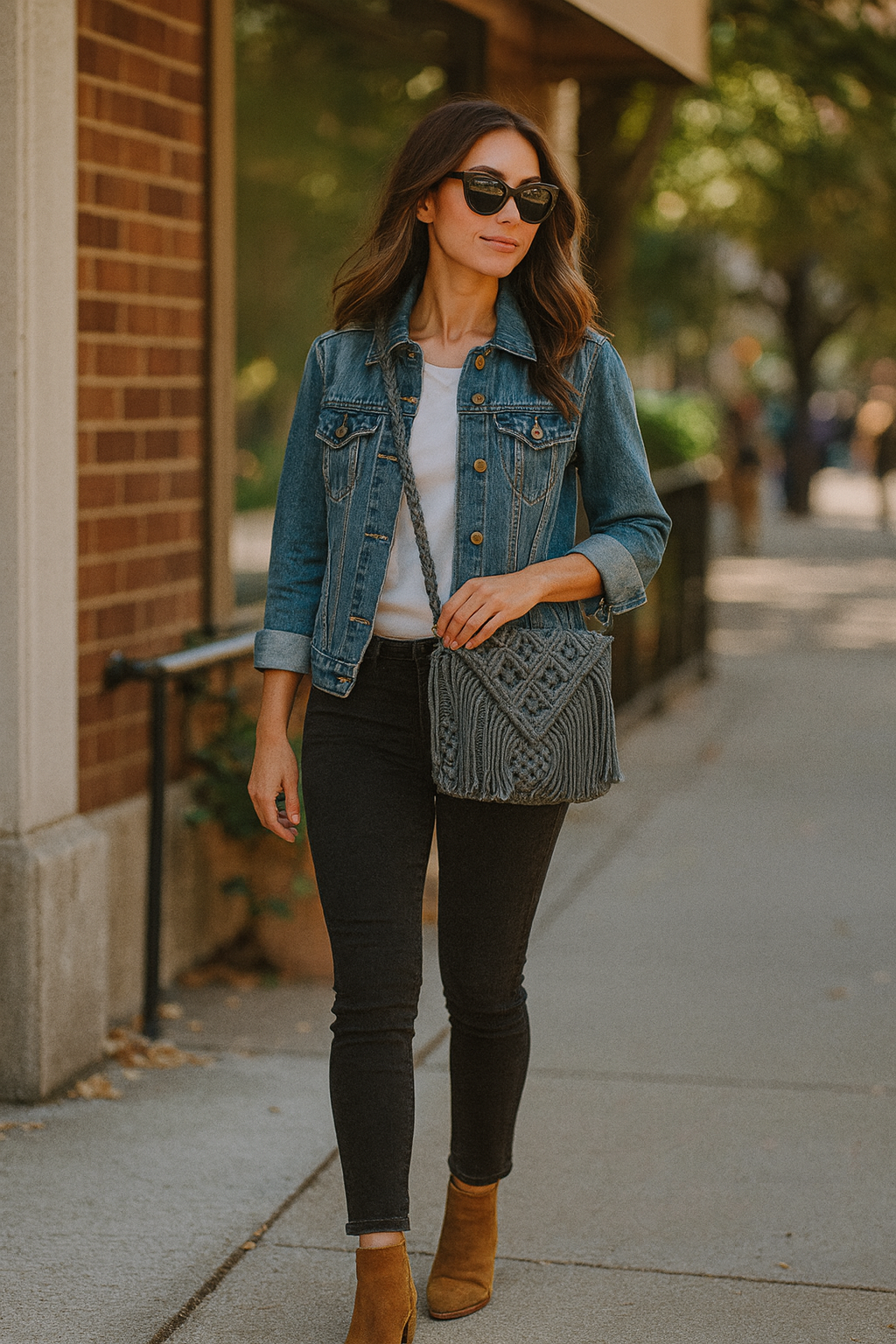 FLO's Boho Fringe Crochet Shoulder Bag
