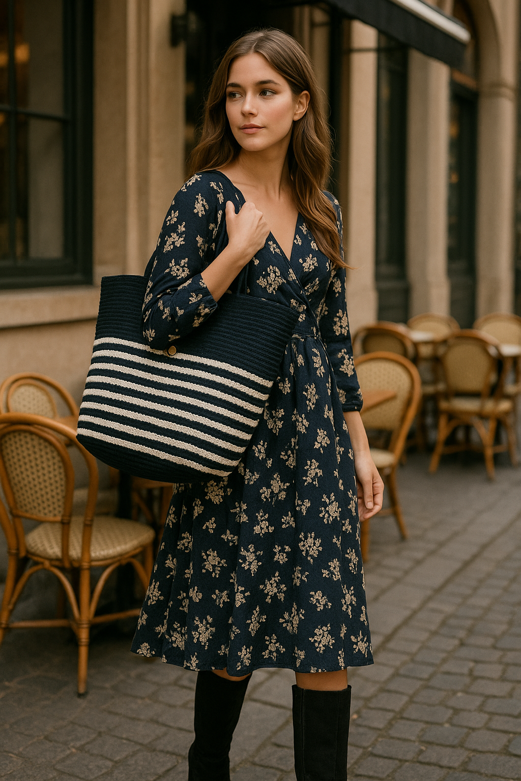 FLO's Marina Stripe Crochet Tote