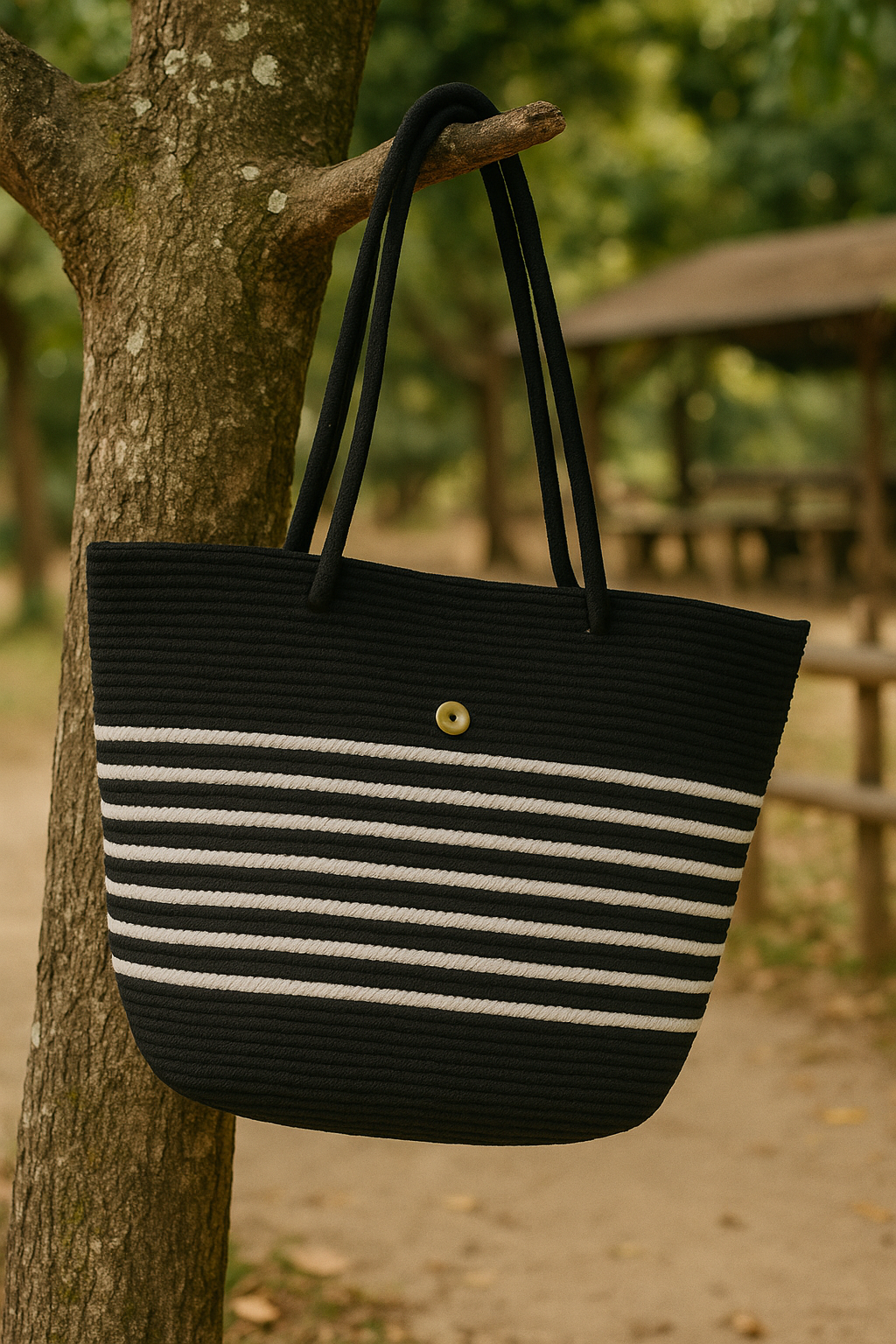 FLO's Marina Stripe Crochet Tote