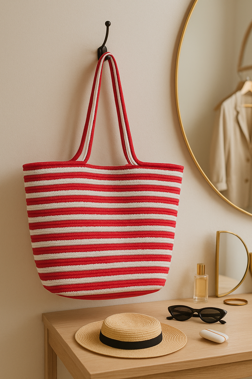 FLO's Marina Stripe Crochet Tote