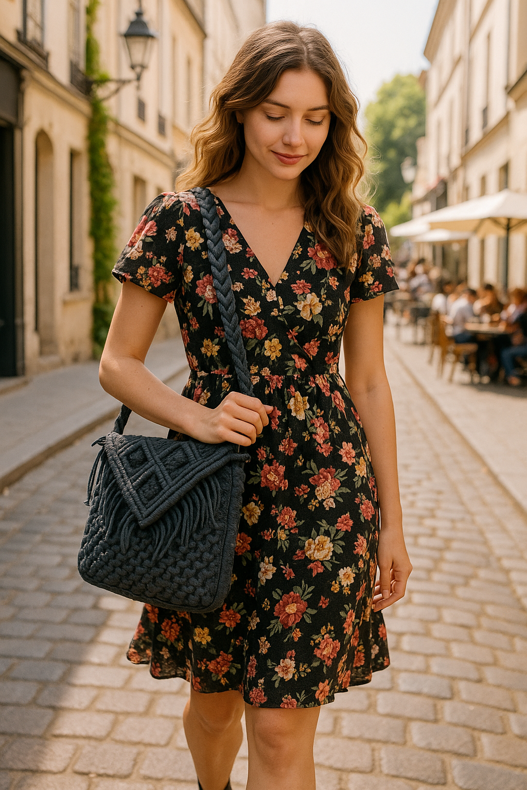 FLO's Boho Fringe Crochet Shoulder Bag