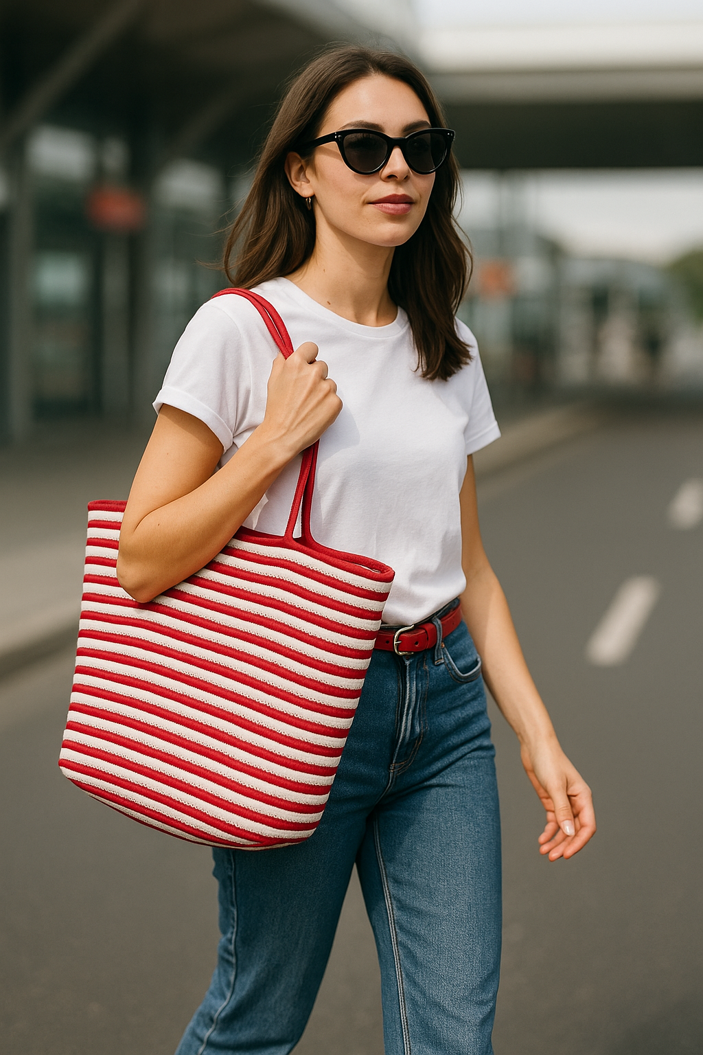 FLO's Marina Stripe Crochet Tote
