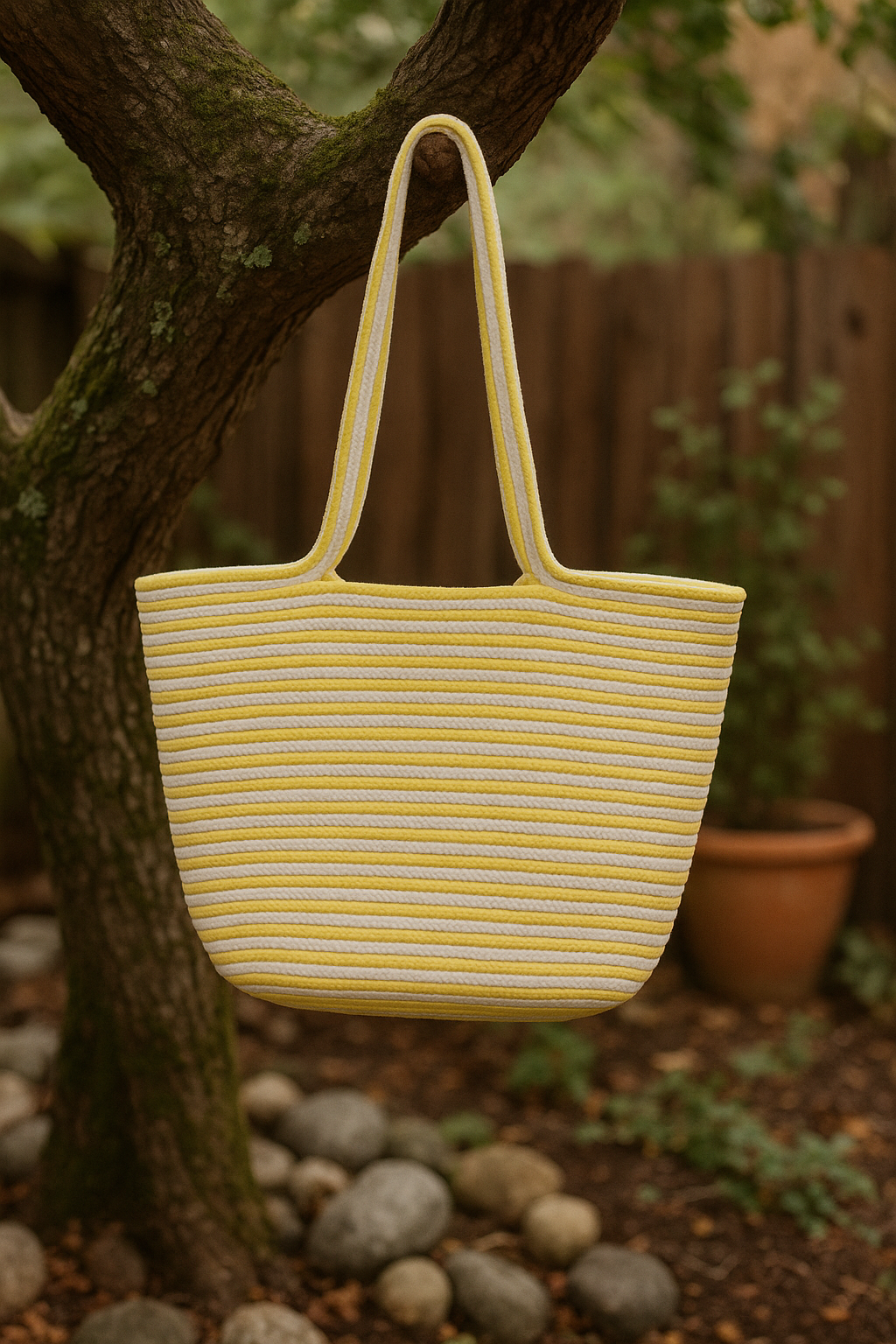 FLO's Marina Stripe Crochet Tote