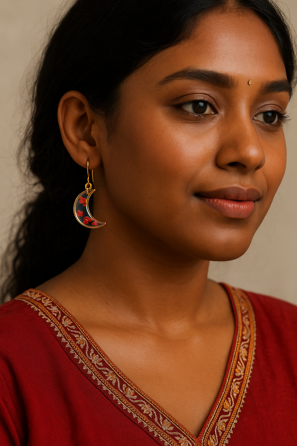 FLO's Crimson Blossom Crescent Hoops